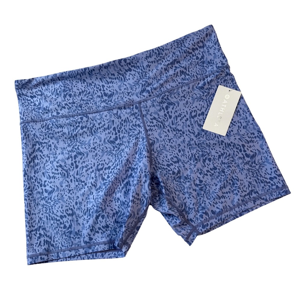 Athleta shorts 3X plus elation Printed 7" purple blue animal high Rise Powervita
